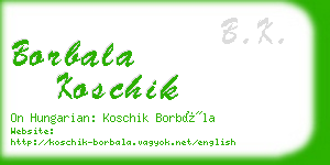 borbala koschik business card